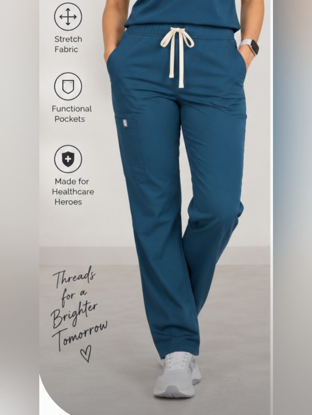 FIGS Technical Collection Teal Blue Scrub Pants XXS Drawstring Straight Leg